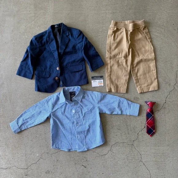 Nautica / Baby Boys 4-Pc. Jacket, Shirt, Pants & Necktie set - Picture 11 of 11